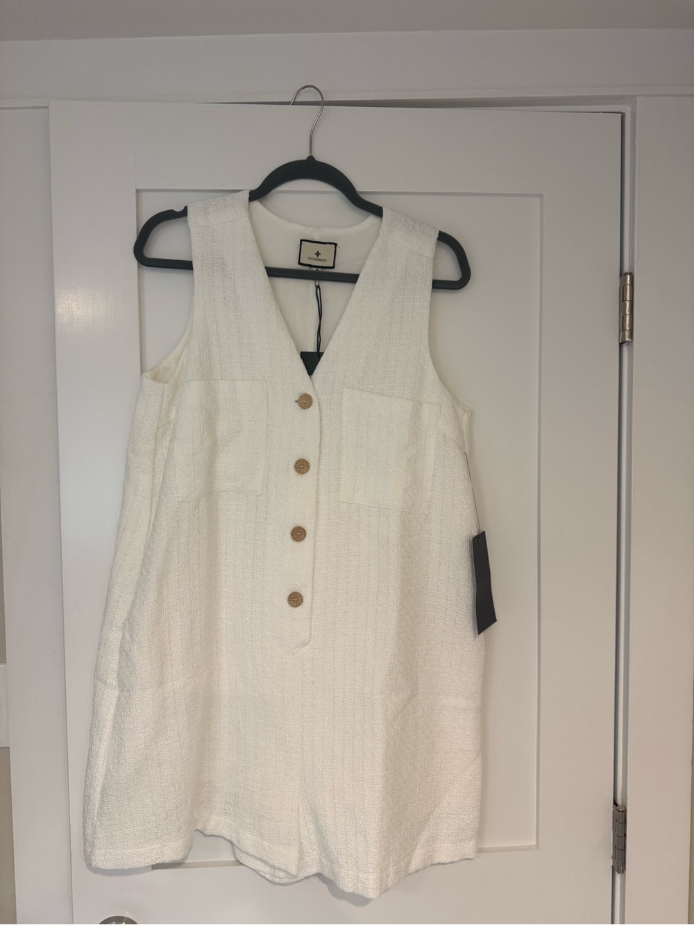 Tuckernuck White Textured Jumpsuit